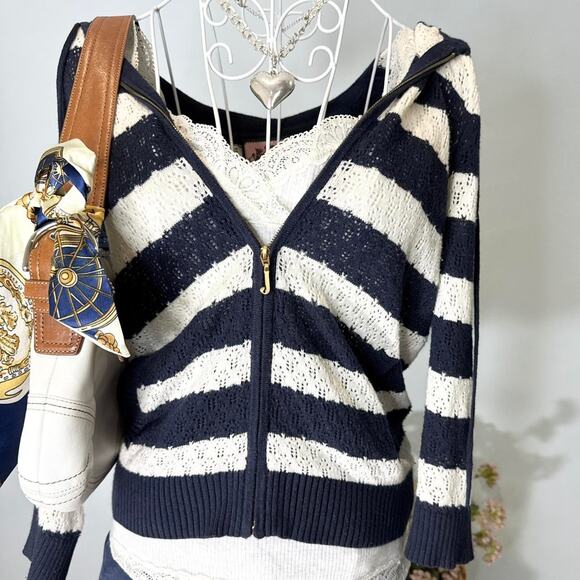 INSANE vintage y2k juicy couture striped sweater hoodie - Picture 3 of 6